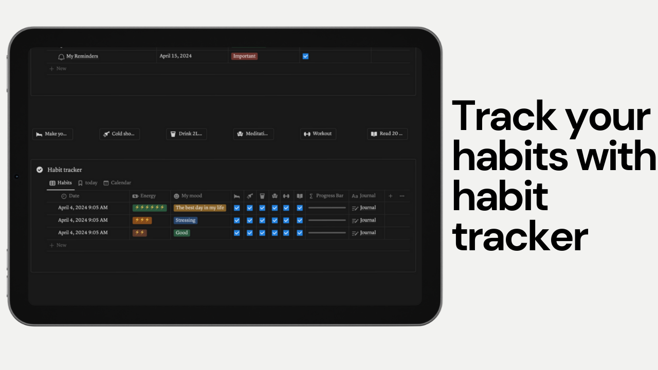 Notion Habit Tracker template gallery image