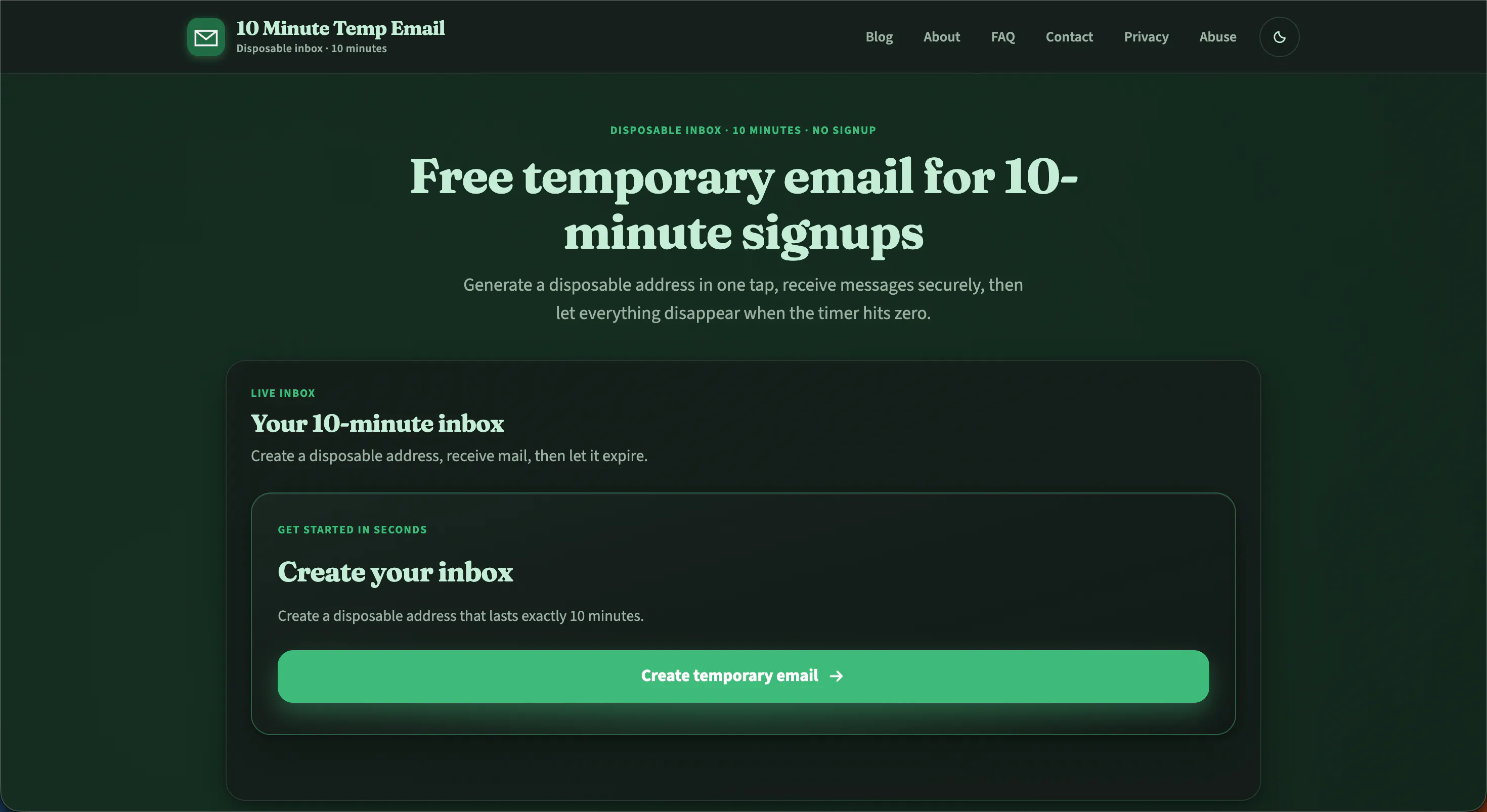 10 Minute Temp Email gallery image