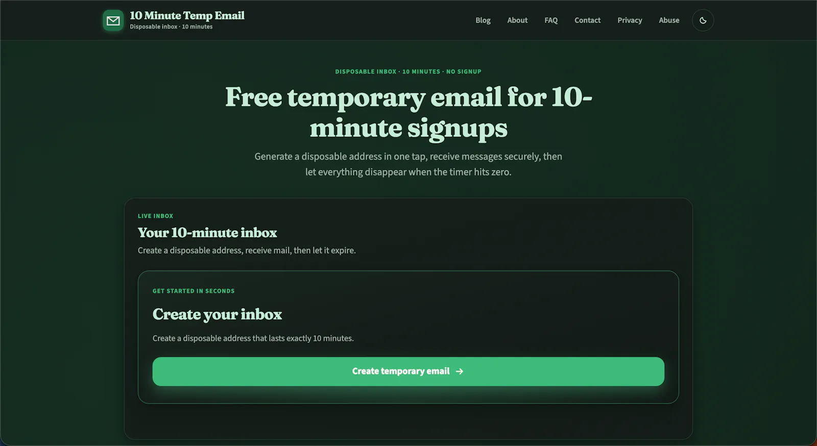 10 Minute Temp Email screenshot 2