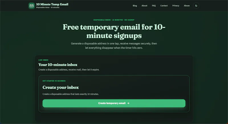 10 Minute Temp Email screenshot 2