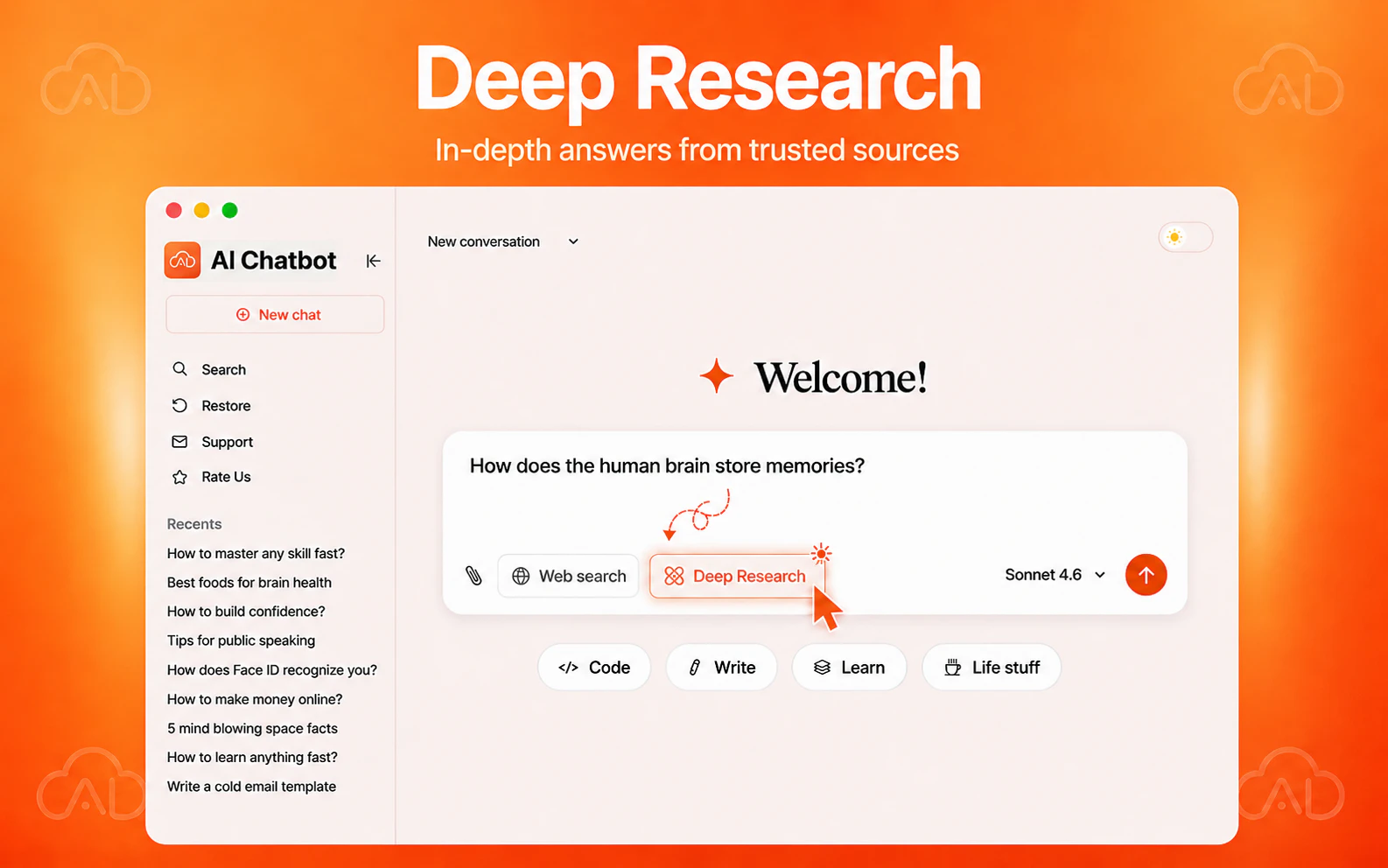 𝗖𝗹𝗼𝘂𝗱𝗶𝗮 𝗖𝗵𝗮𝘁: Ask AI Anything screenshot 3