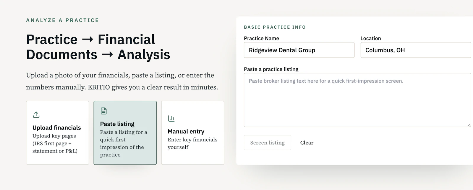 EBITIO: Financial clarity for dentists screenshot 3