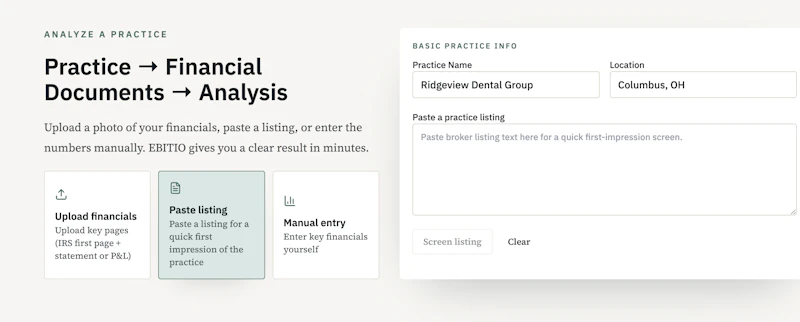 EBITIO: Financial clarity for dentists screenshot 3