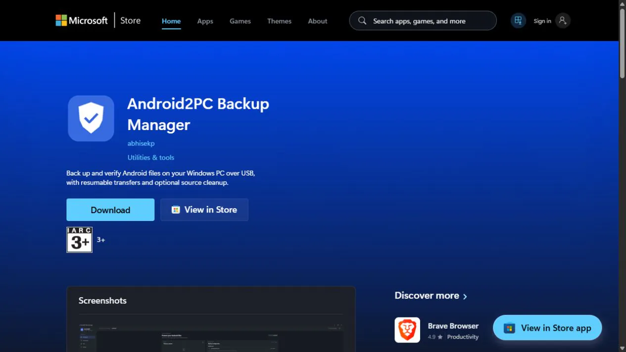 Android2PC Backup Manager