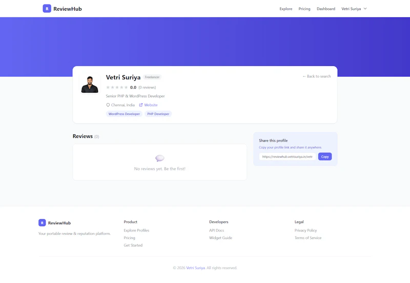 ReviewHub — Portable Reputation Platform screenshot 5