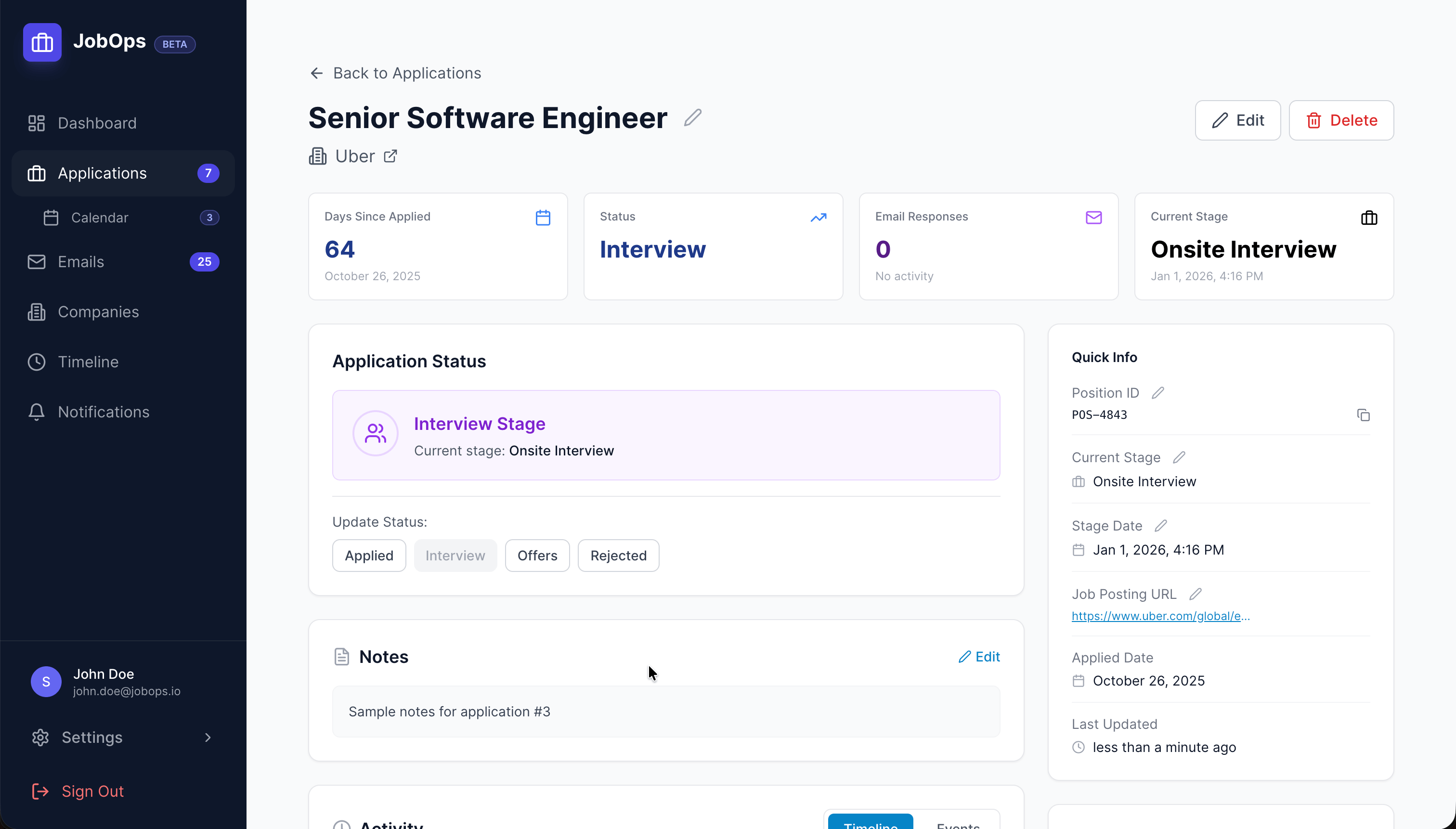 JobOps - AI Job Application Tracker - Main product screenshot demonstrating key features and user interface