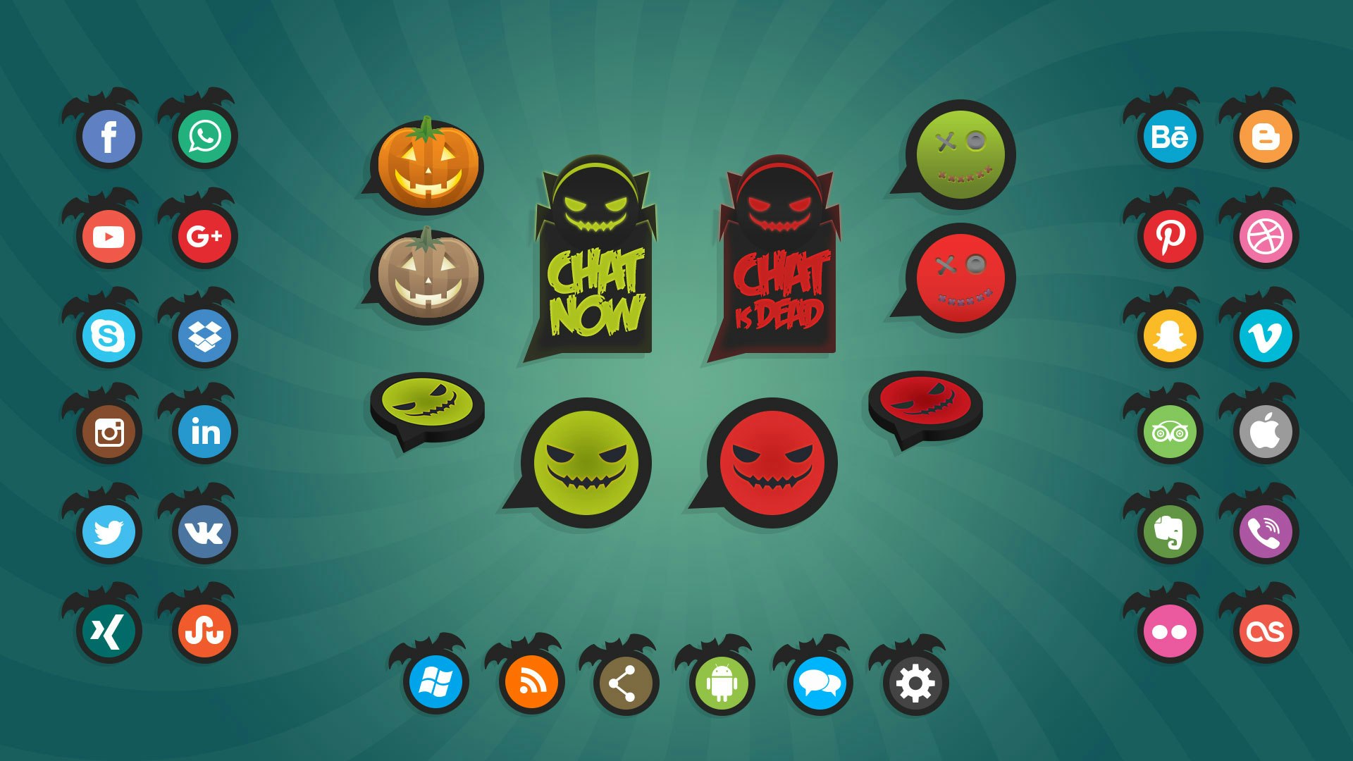 Free Halloween Live Chat Buttons (PSD & PNG)