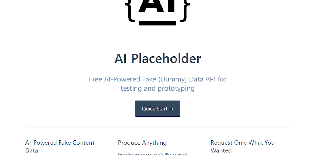 AI Placeholder: AI-Powered Fake Data REST API. Inspired by JSON ...