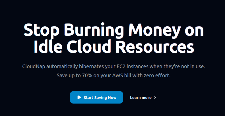 CloudNap - Screenshot 2 showing product features and functionality