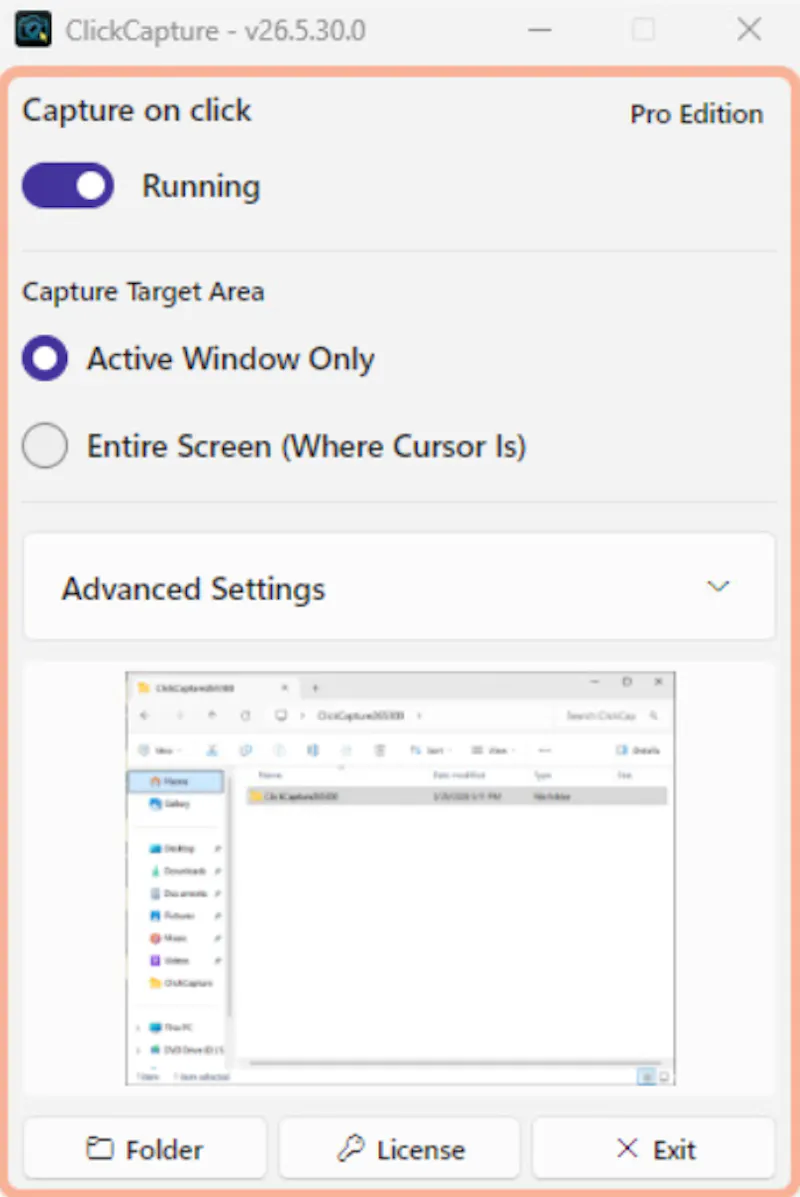 ClickCapture screenshot 2