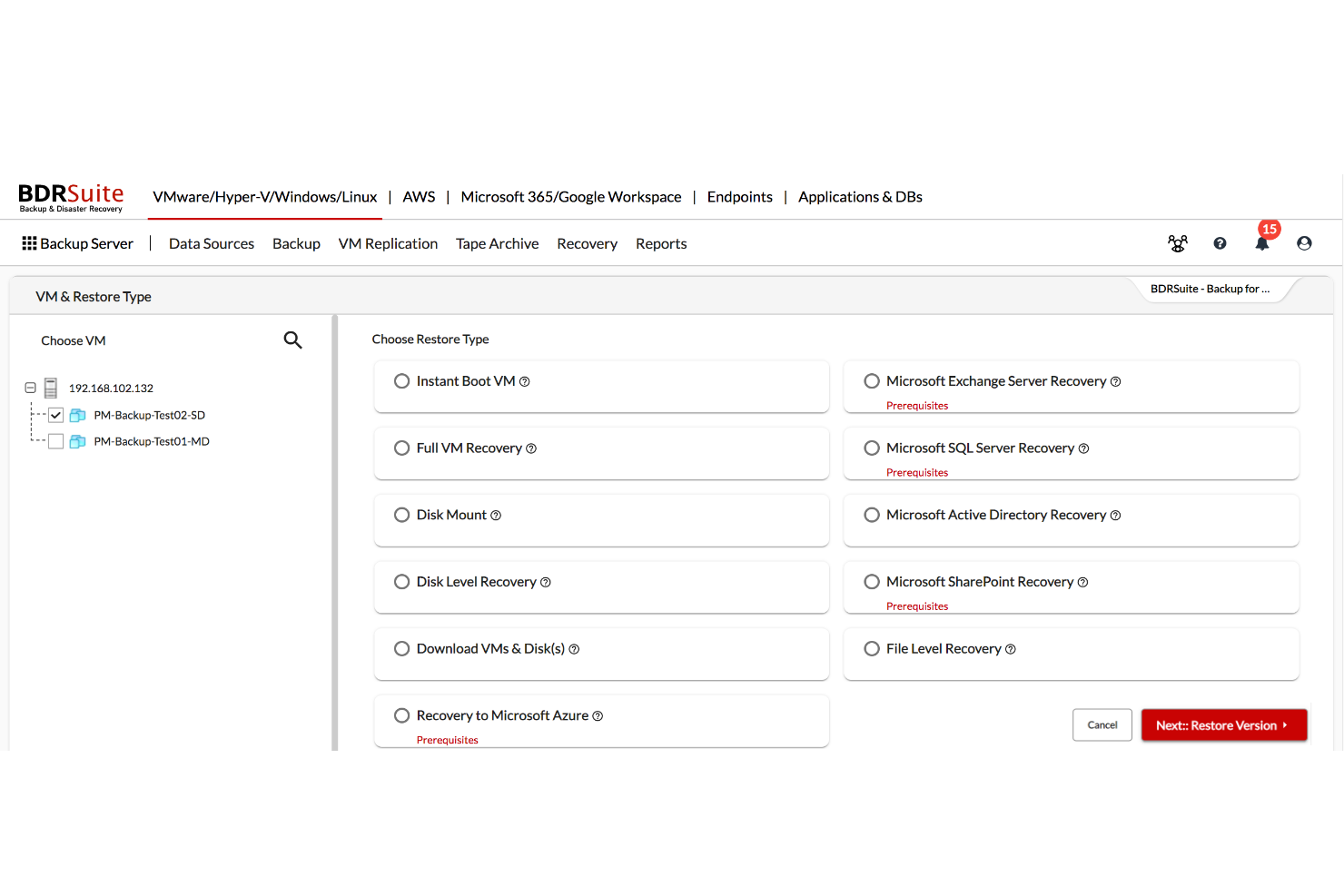 Vembu Bdrsuite media 2
