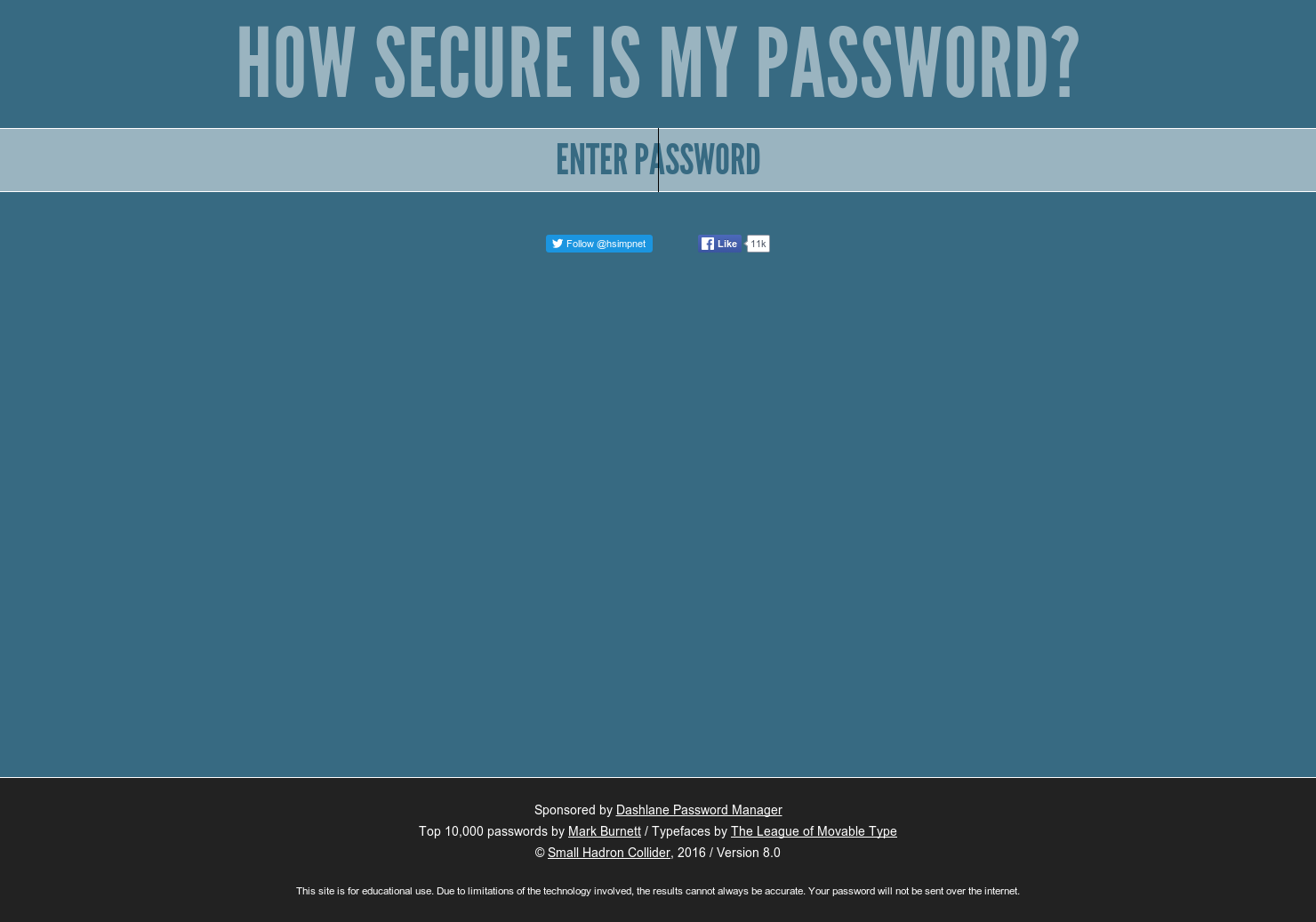howsecureismypassword