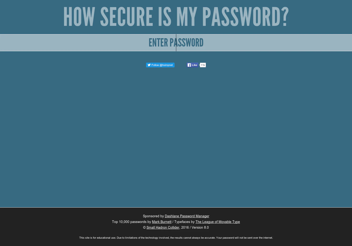 howsecureismypassword