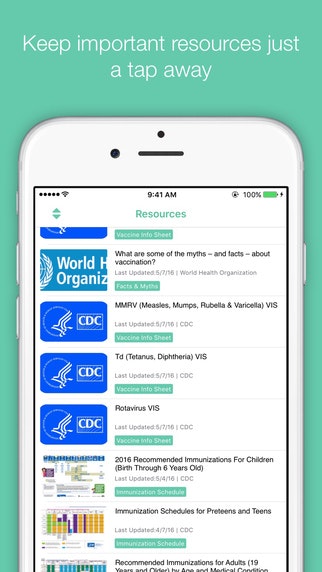 My Immunizations App gallery image