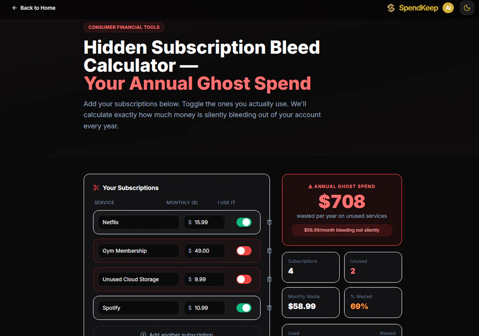 SpendKeep screenshot 2
