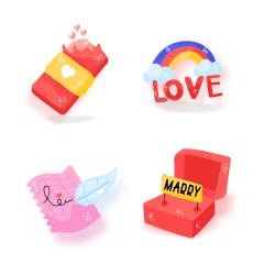 120 pegatinas animadas de amor