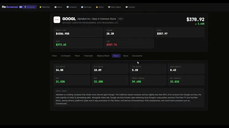  FinScreener AI screenshot 1 (video preview)