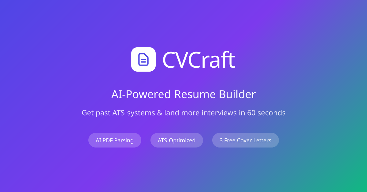 CVCraft - Main product screenshot demonstrating key features and user interface