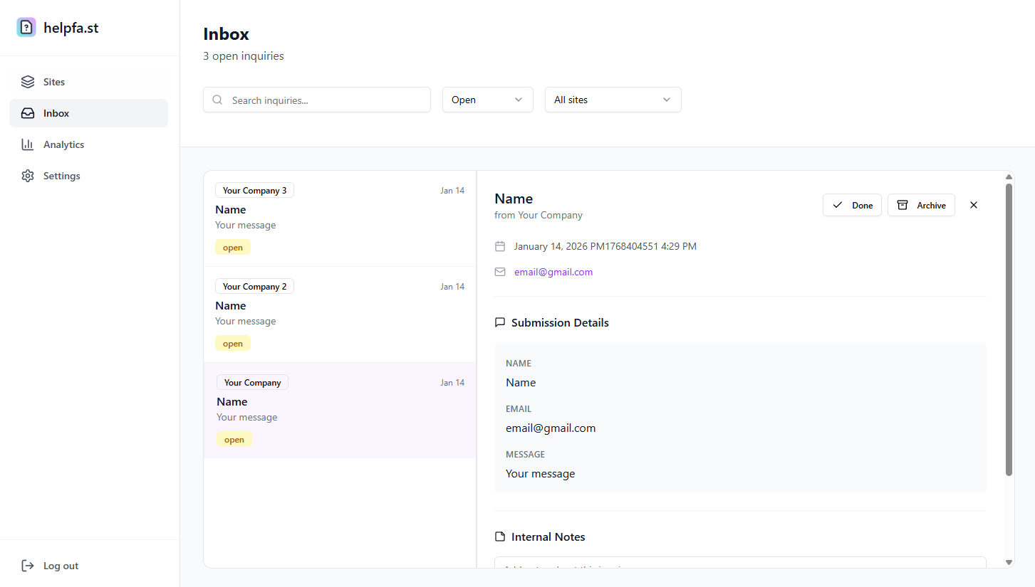 Helpfast - Screenshot 5 showing product features and functionality