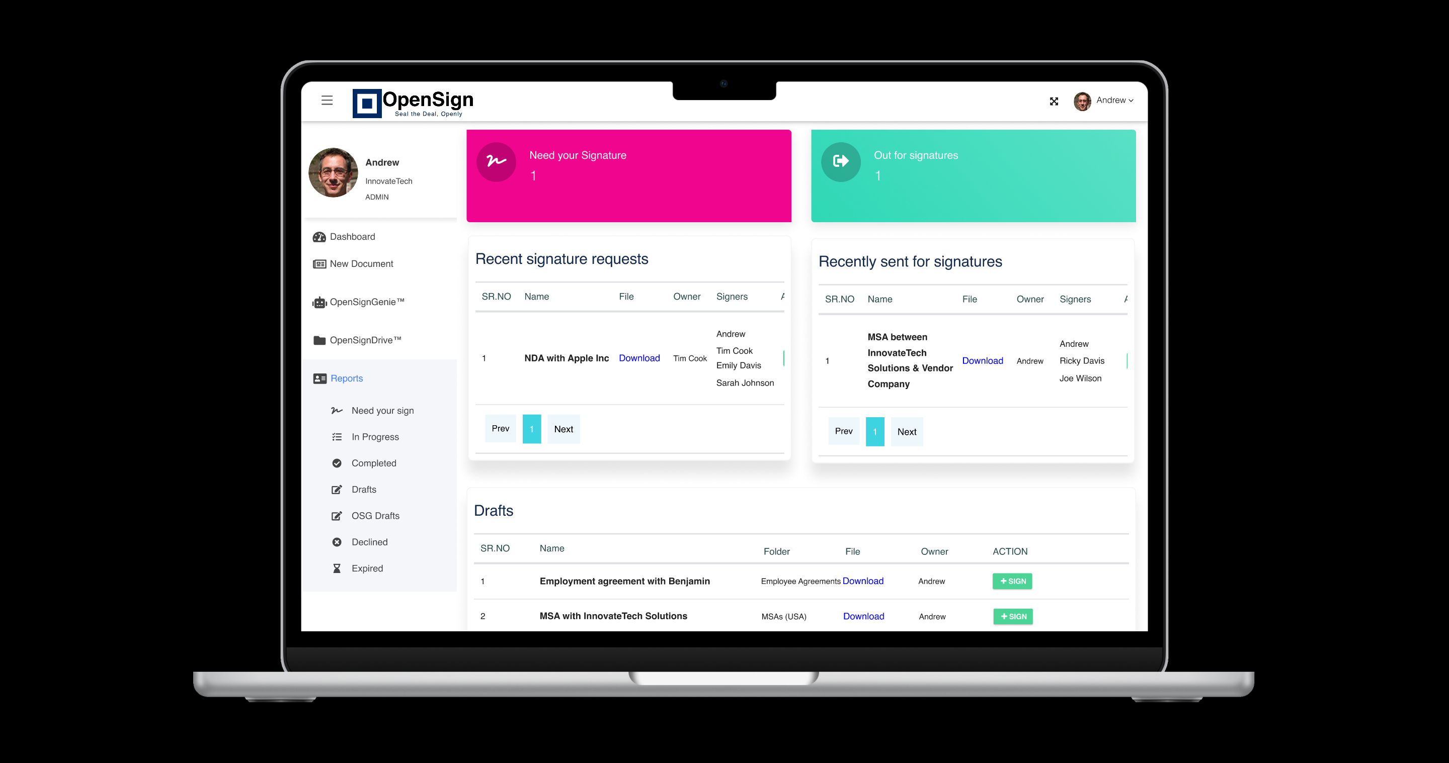 Média OpenSign ™: DocuSign open source et plus - La signature de document au niveau de l'entreprise va open-source 4