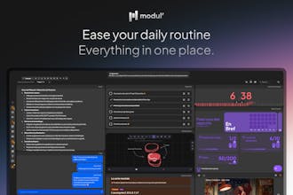 A screenshot of Modul&rsquo;s user interface showcasing task organization and collaboration features.