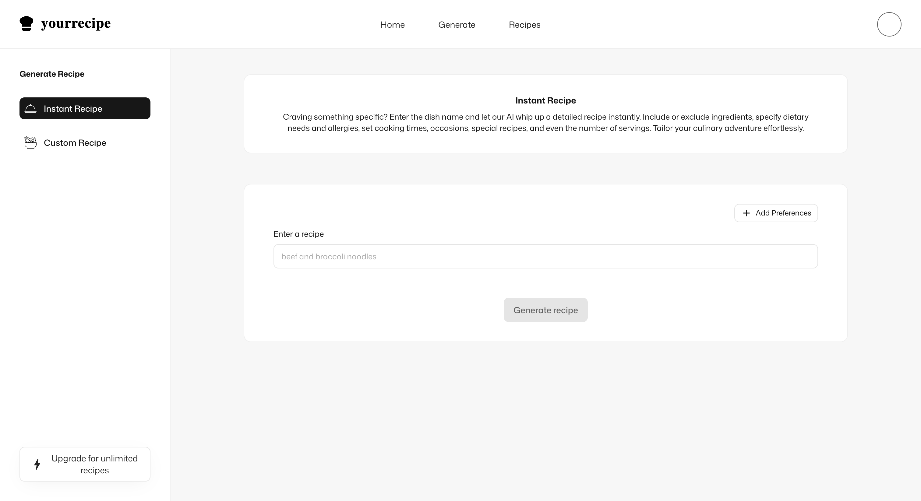 YourRecipe.io - Ваш компаньон по приготовлению AI для бесконечного рецепта вдохновения медиа 3
