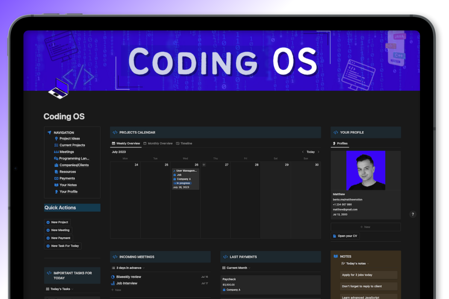 startuptile Coding OS-Ultimate coding projects manager & tracker