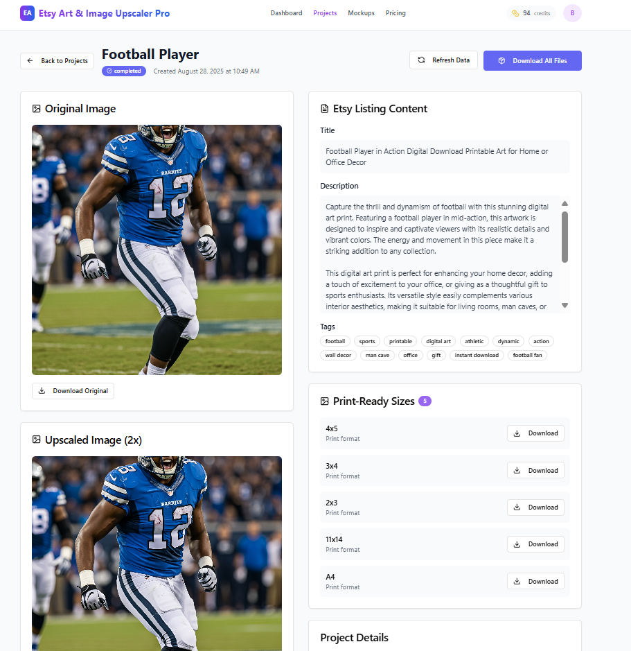 Media Etsy Image Upscaler Pro - AI Art, Mockups Automatik dan Alat SEO untuk Penjual Etsy 3