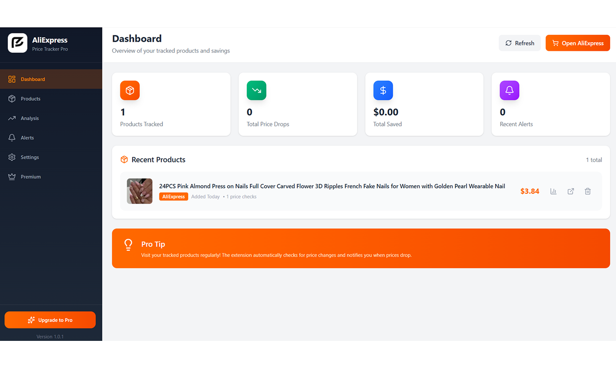AliExpress Price Tracker Pro - Screenshot 4 showing product features and functionality