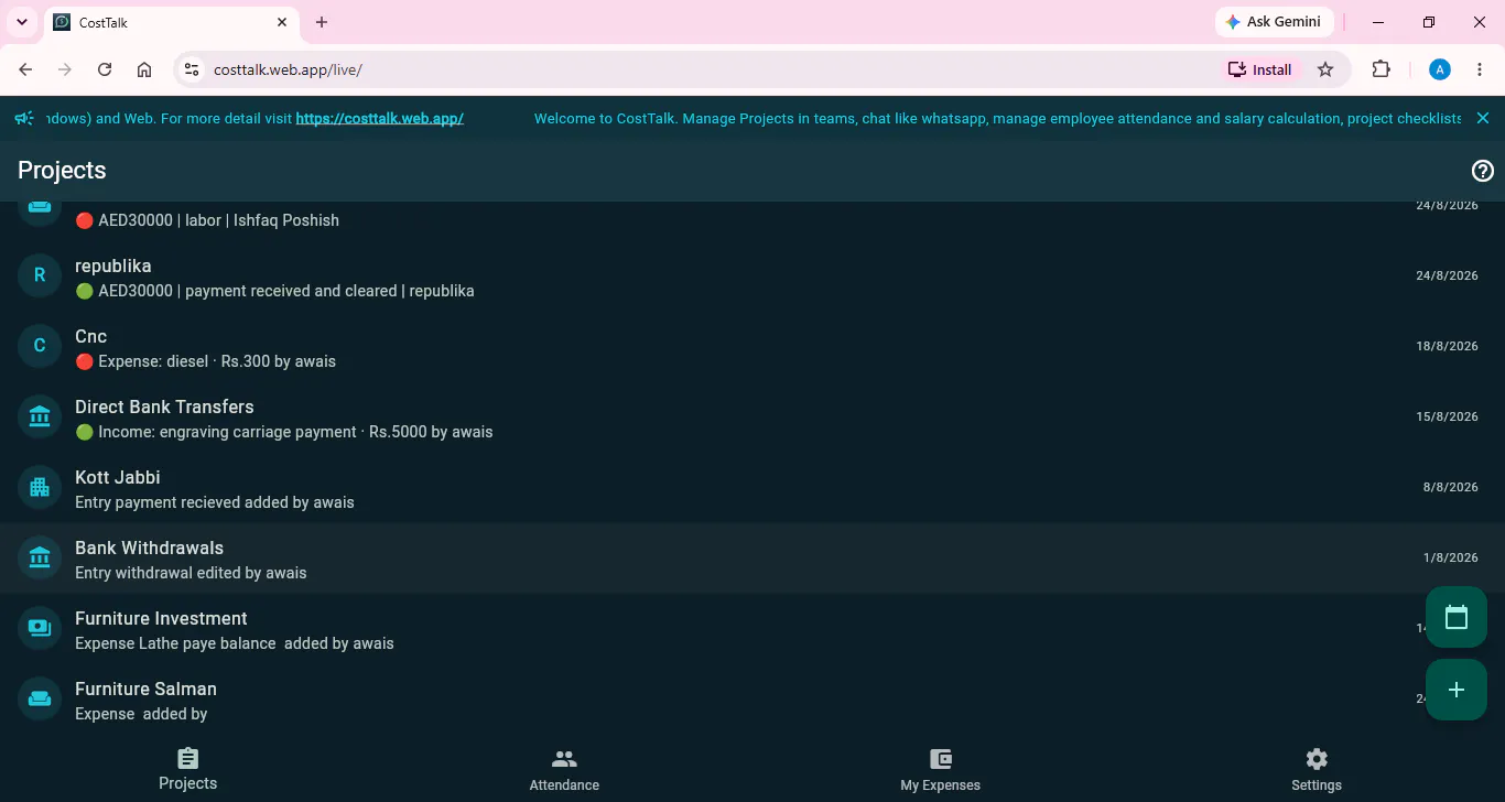 CostTalk — Team Ledger Tracker gallery image