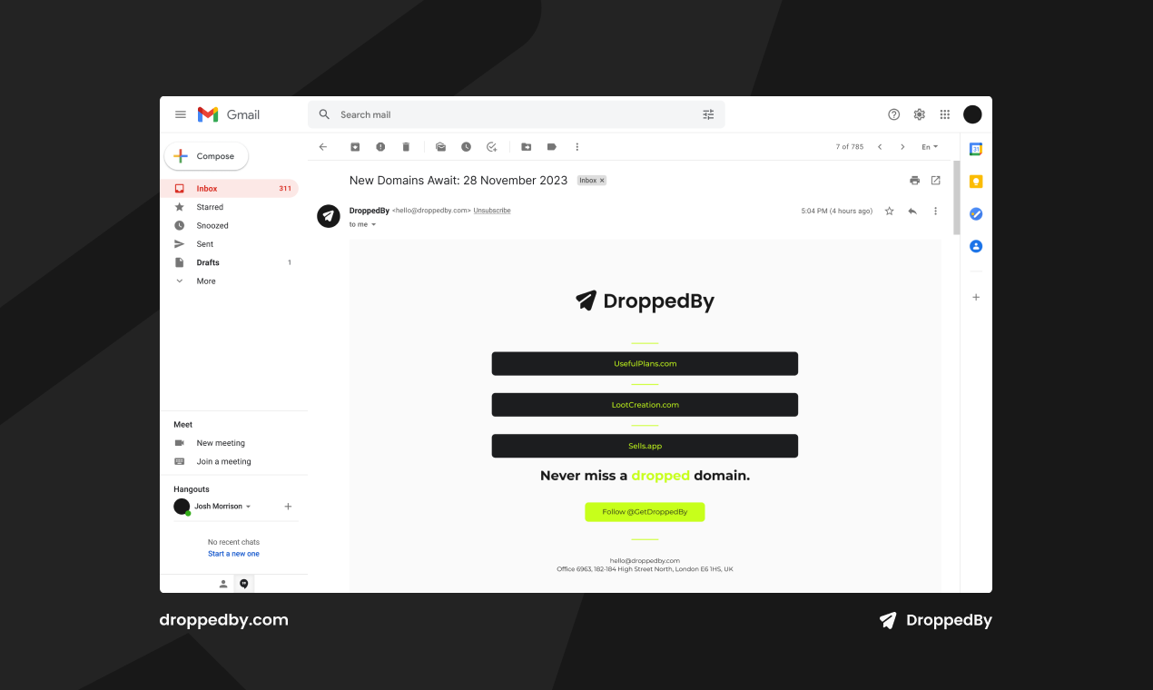 Media Jatuh - Domain yang tidak berdaftar jatuh ke peti masuk anda. 2