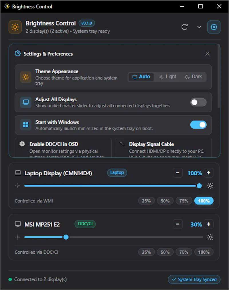 Brightness Control screenshot 1