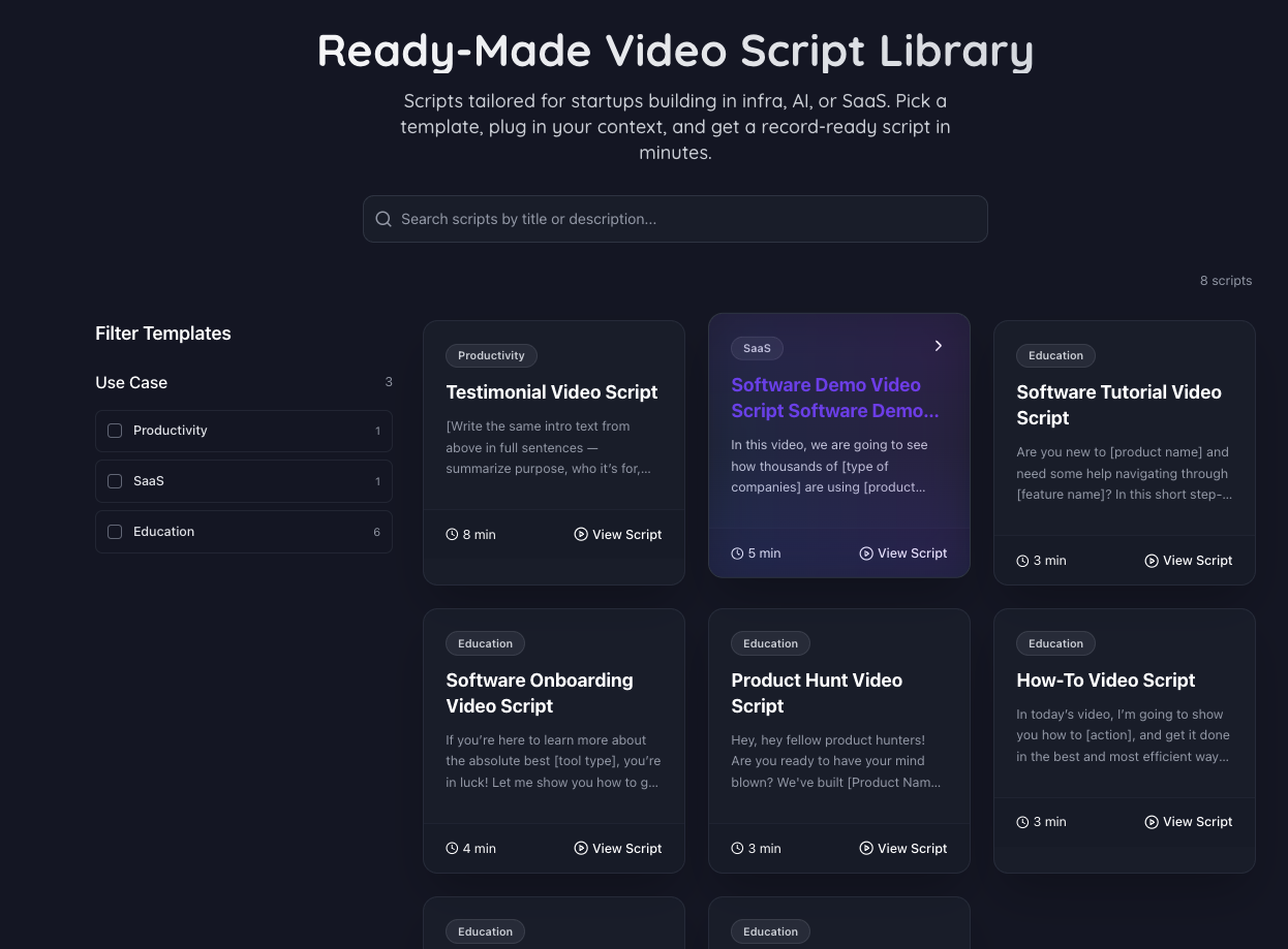 Infrasity Video Script Generator - Screenshot 5 preview