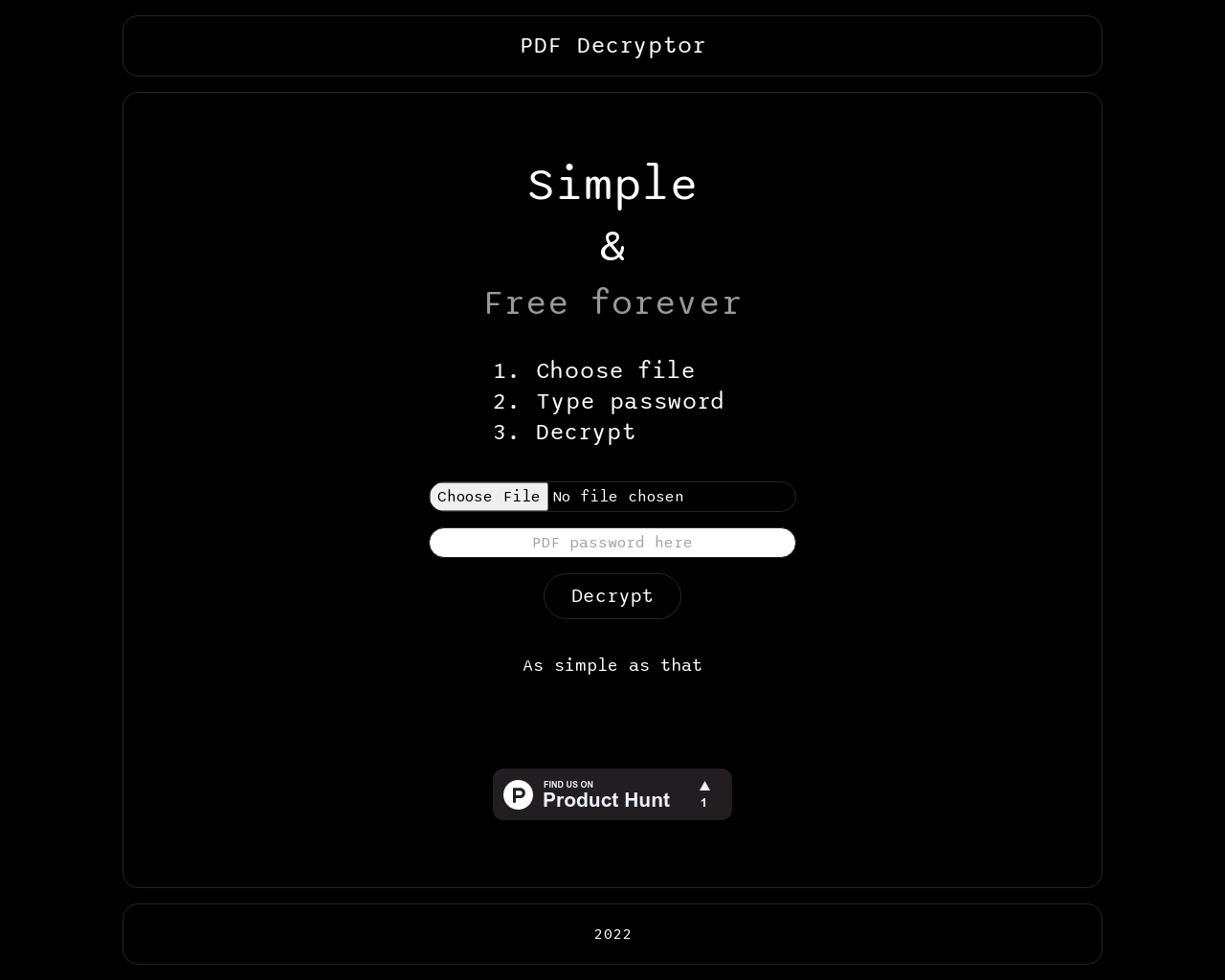 PDF Decryptor - Crea copie senza password di PDF protetti gratuitamente media 1