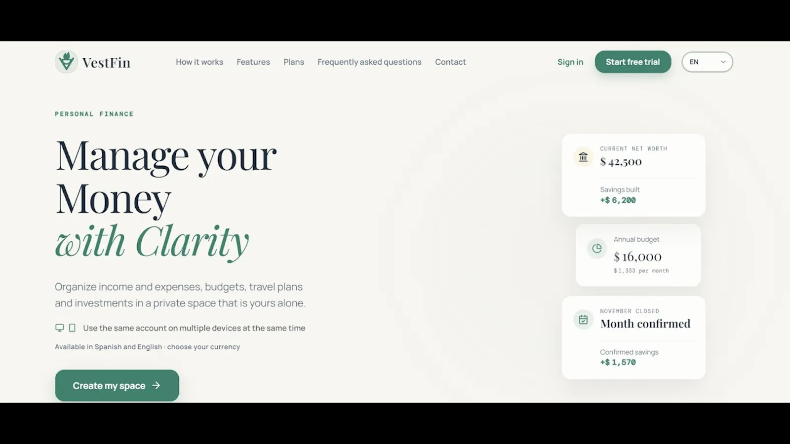 VestFin screenshot 1 (video preview)