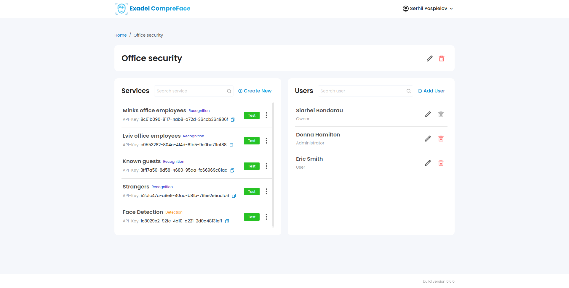 CompreFace gallery image