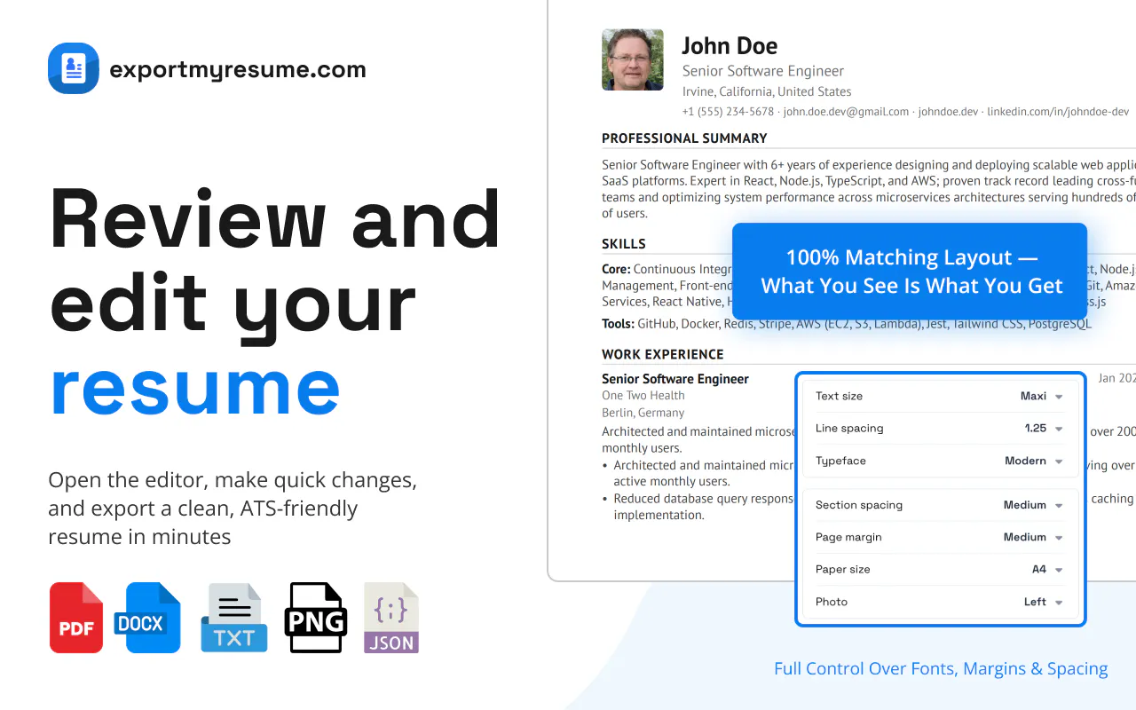 ExportMyResume gallery image