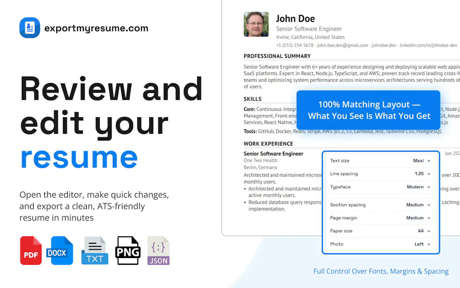 ExportMyResume screenshot 3