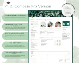 博士号のスクリーンショットCompass Notion テンプレートは、カスタマイズ可能で直感的なインターフェイスを備えています
