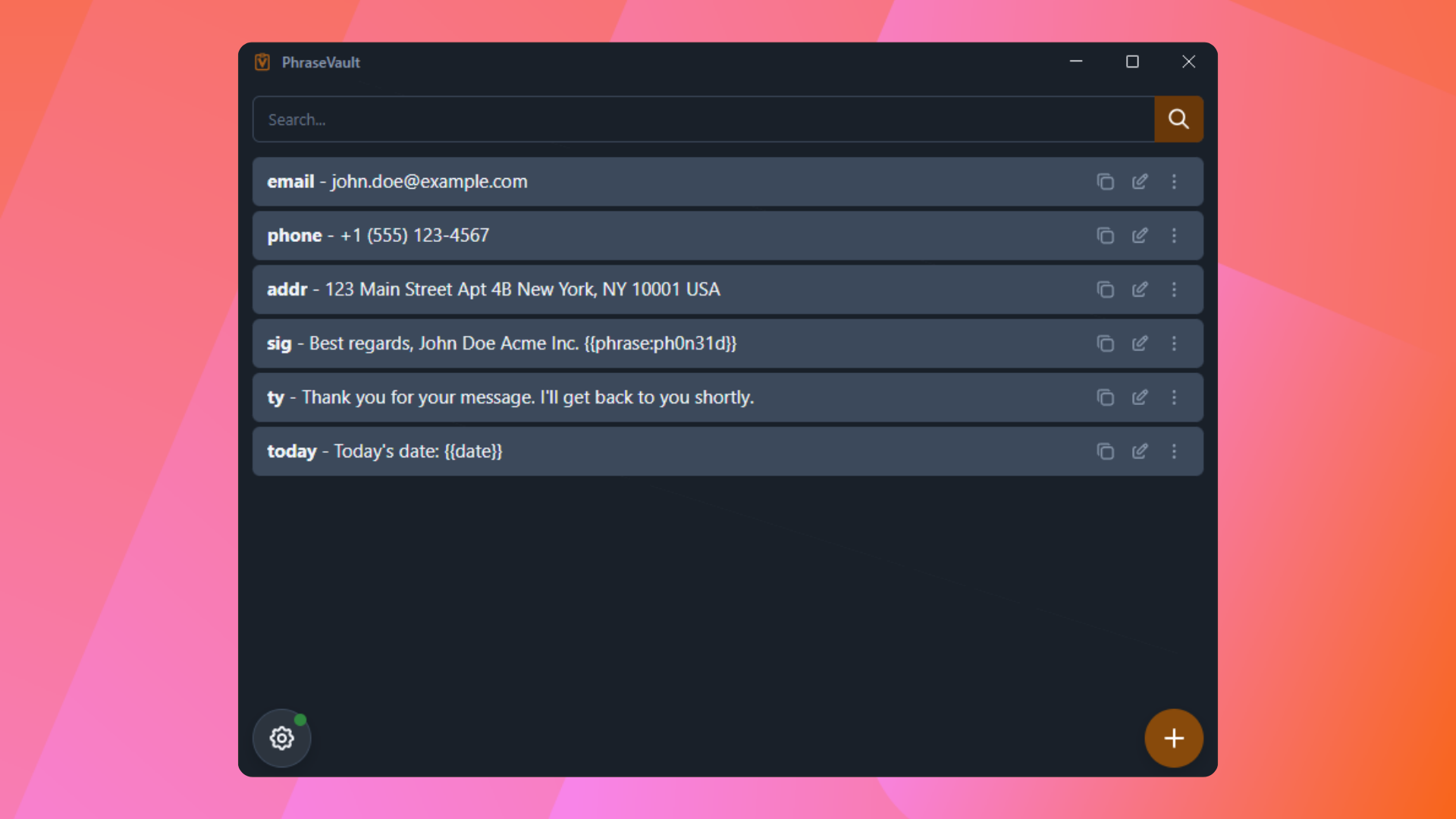 PhraseVault - Main product screenshot demonstrating key features and user interface
