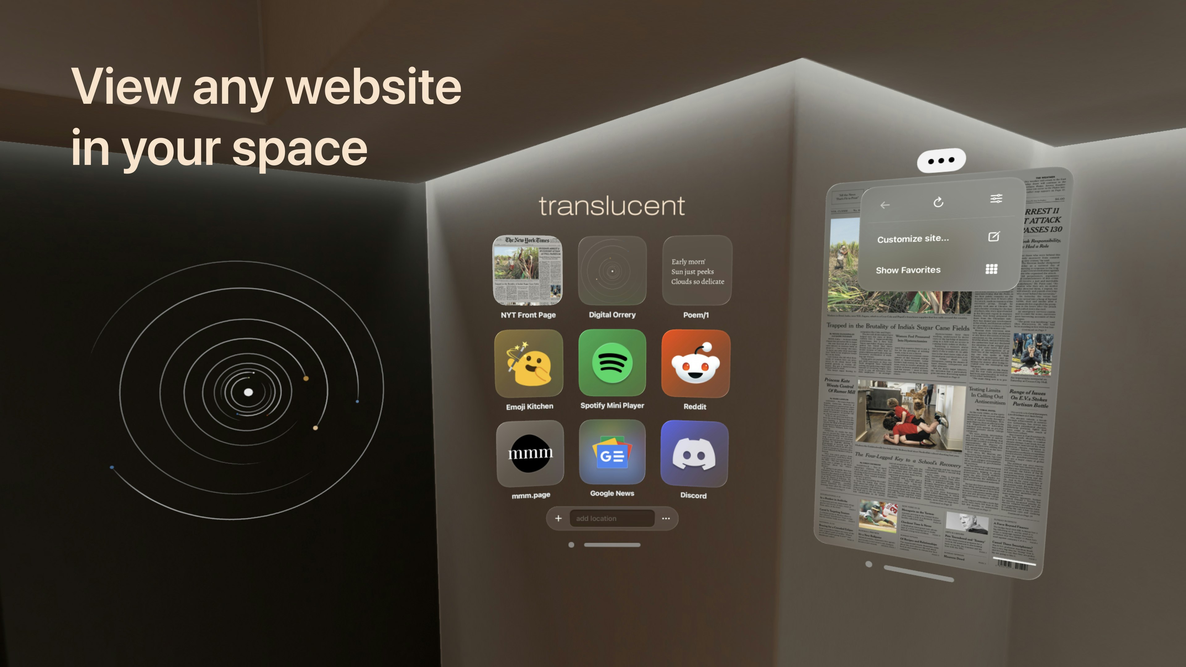 Translucent Spatial Web Apps