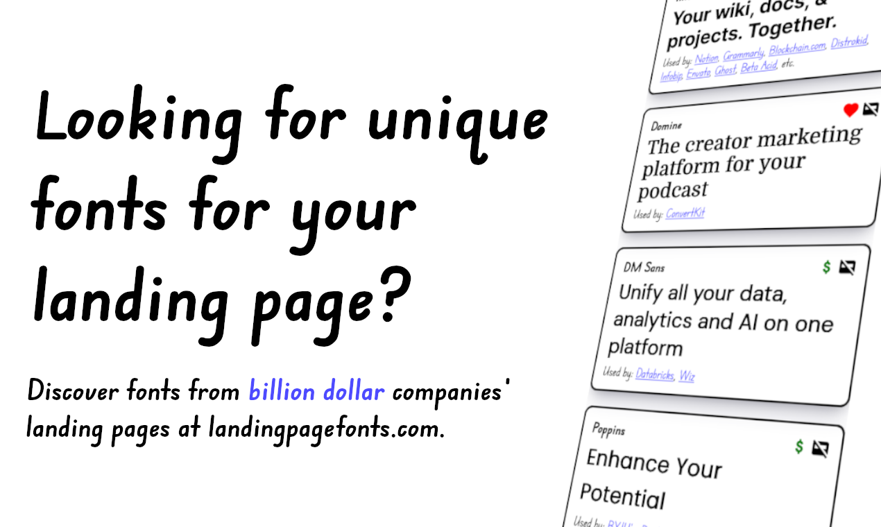 LandingPageFonts.com - Schriftarten von erfolgreichen Startups und Milliarden -Dollar -Unternehmen Medien 2