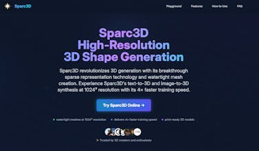 Sparc3D — Revolutionary 3D Generation gallery image