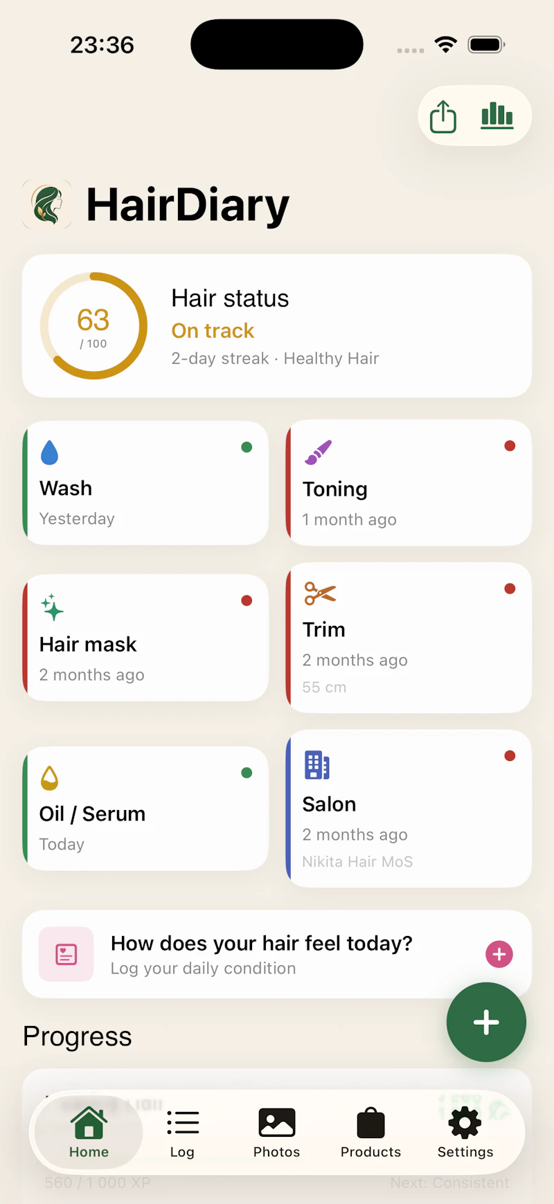 HairDiary screenshot 1