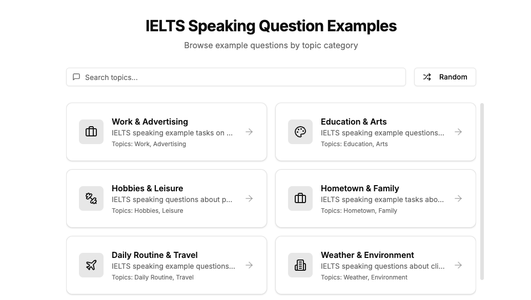 IELTS spricht online - Greifen Sie auf eine breite Palette von IELTS -sprechenden Beispielen und Fragen zu Medien 1