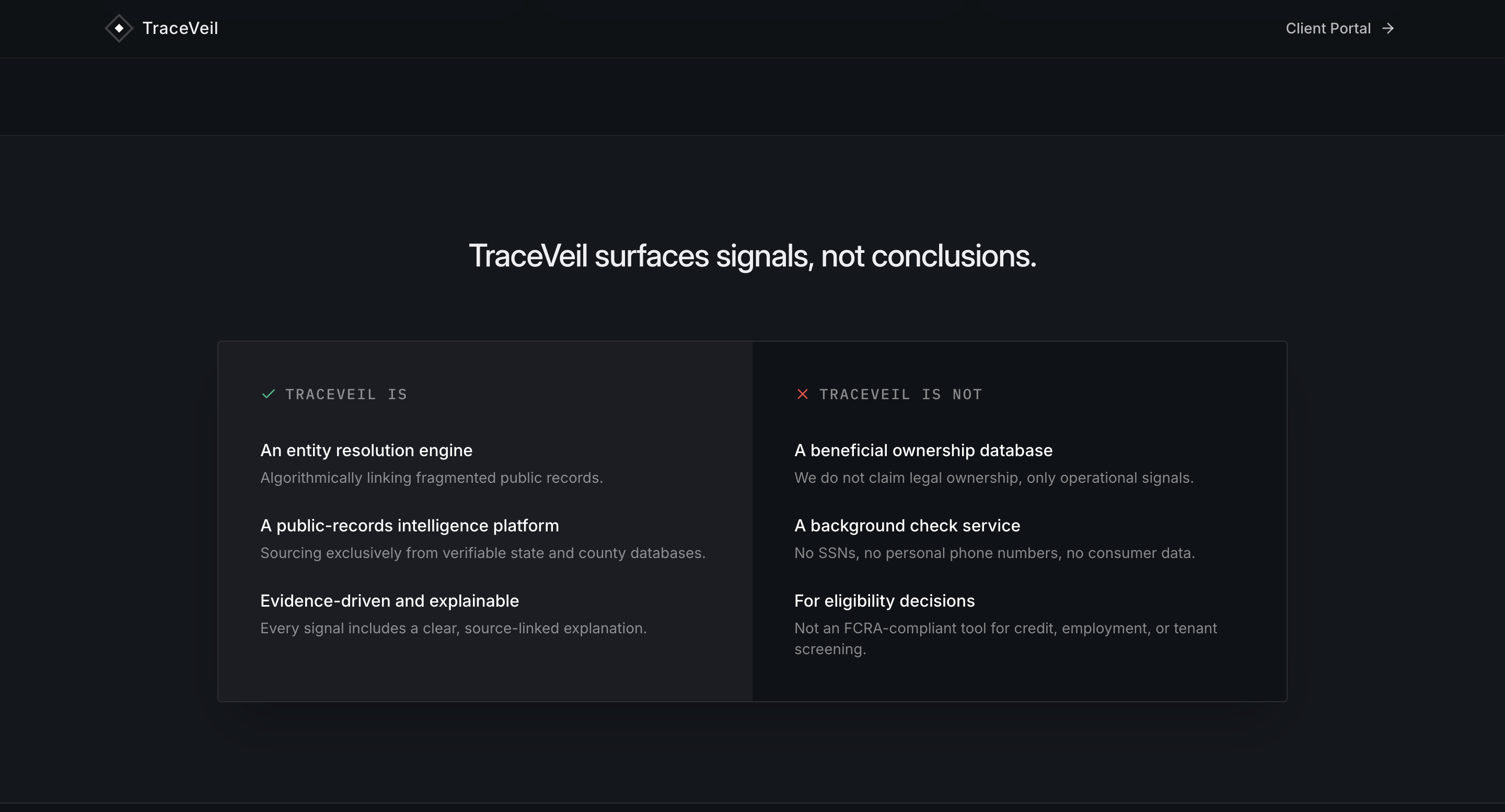 TraceVeil - Screenshot 3 showing product features and functionality