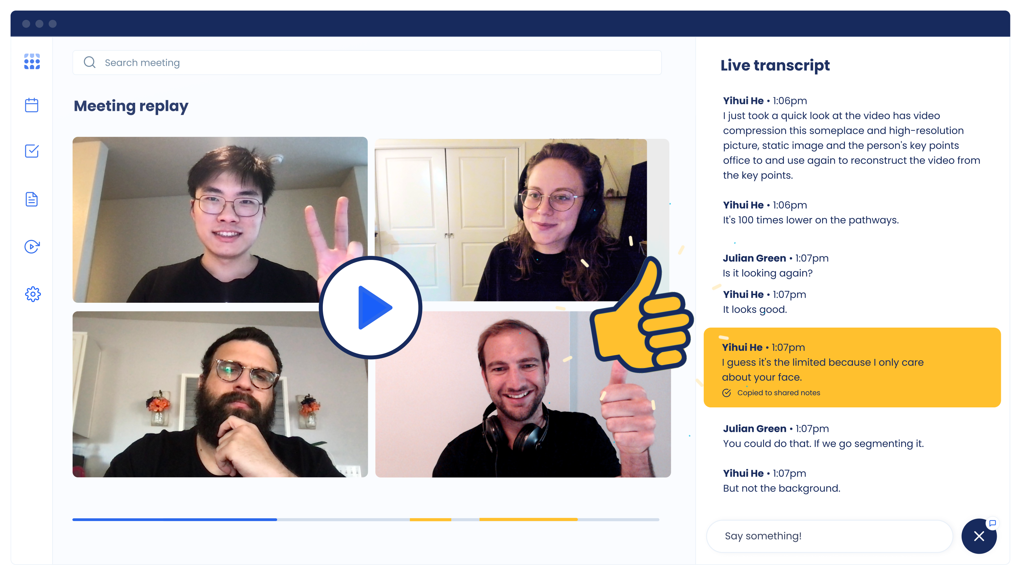 Poll option Default private video recording and playback (up to 4x speed) image