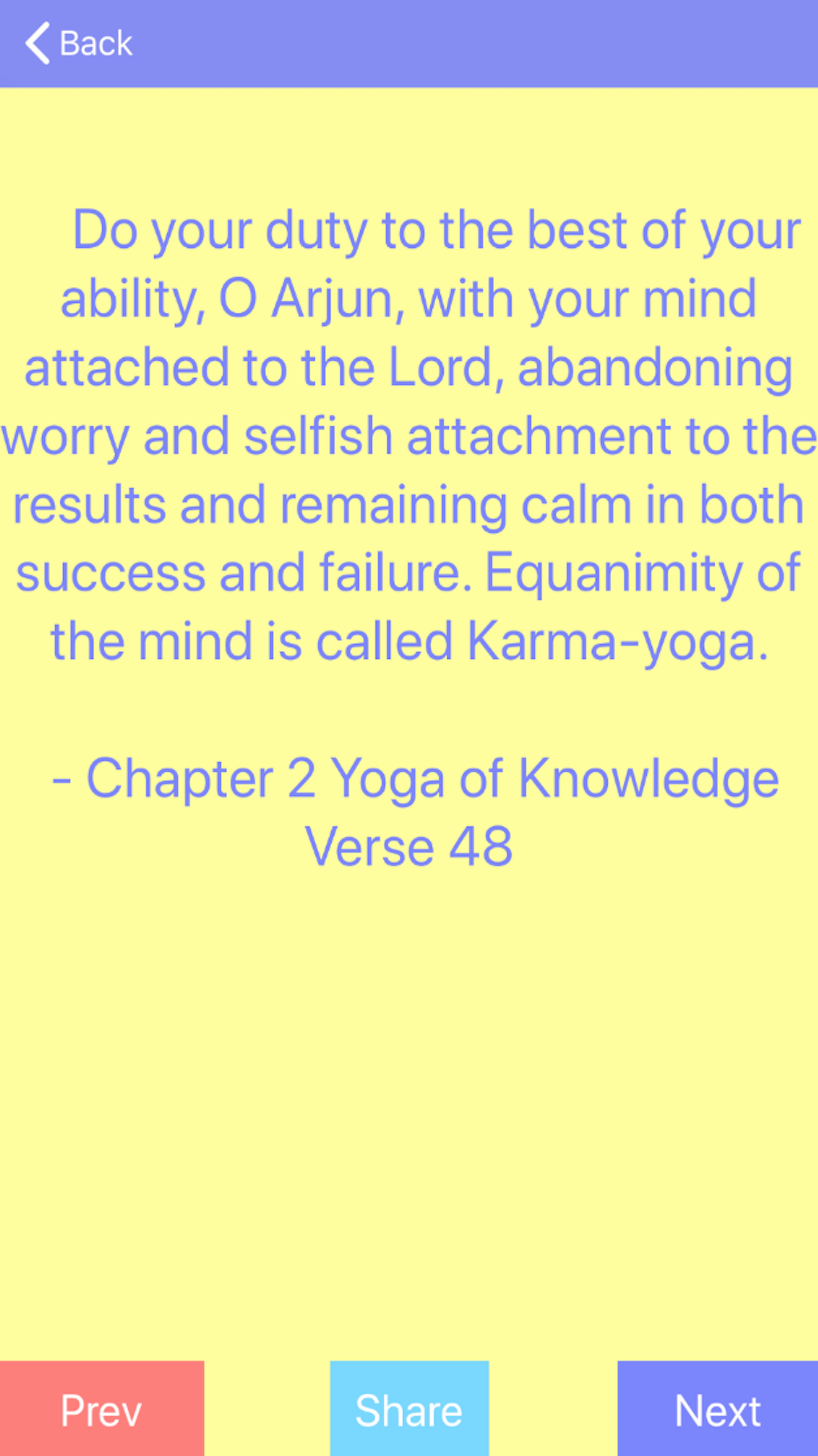 Bhagavad Gita iOS App called "SearchGita" gallery image