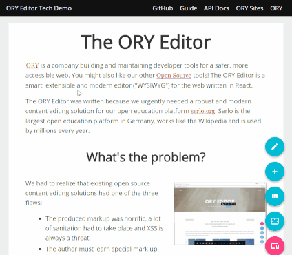 The ORY Editor