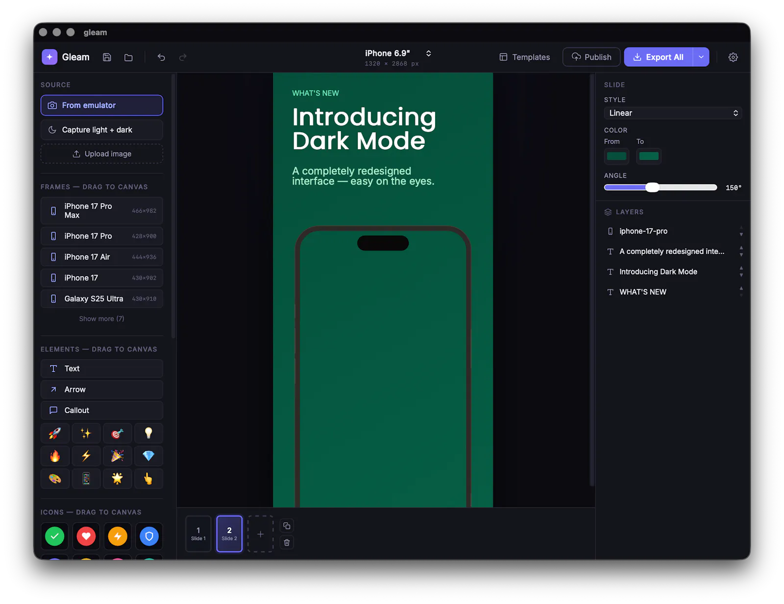 Gleam screenshot 2